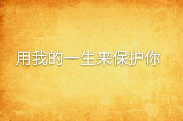 用我的一生来保护你