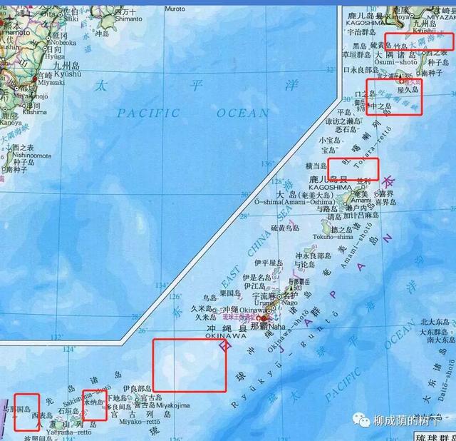 大隅海峡,土噶喇(gala),奄(yan)美海峡,宫古海峡,石垣(yuan)海峡,与那