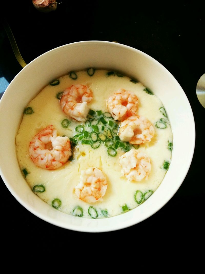 韭菜花虾仁鸡蛋羹