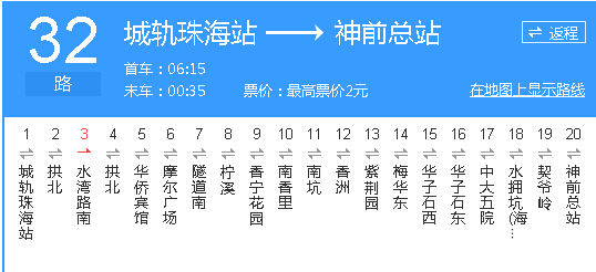 p>珠海公交32路线,是中华人民共和国广东省珠海市内一条公共汽车路线