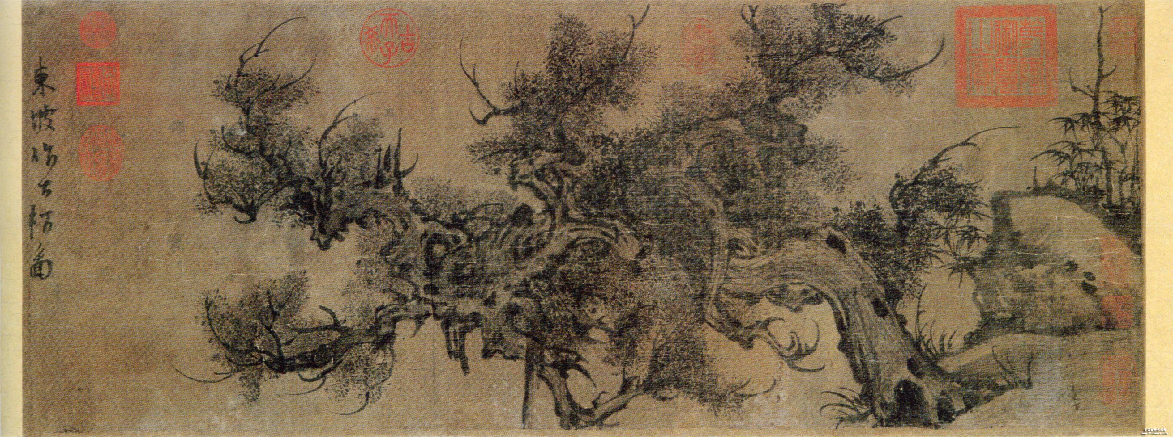 戏为韦偃双松图歌