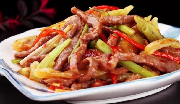 香芹泡椒牛肉丝
