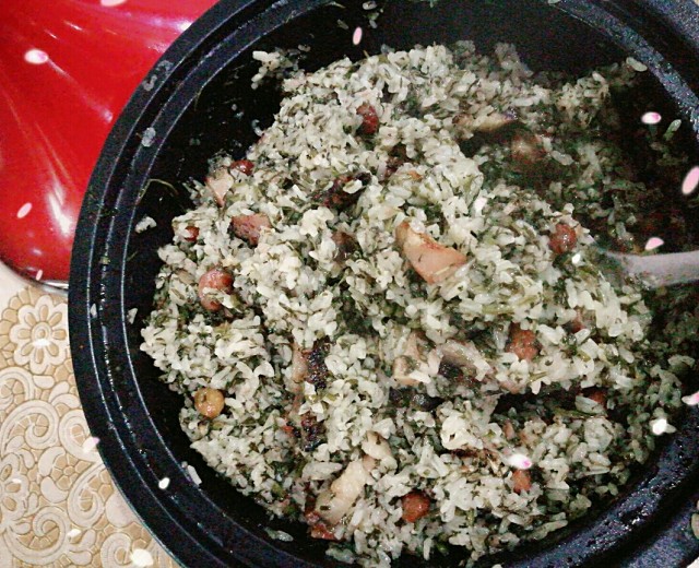 茼蒿藜麦饭