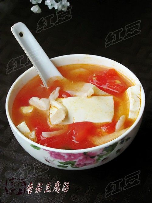 番茄草菇豆腐汤