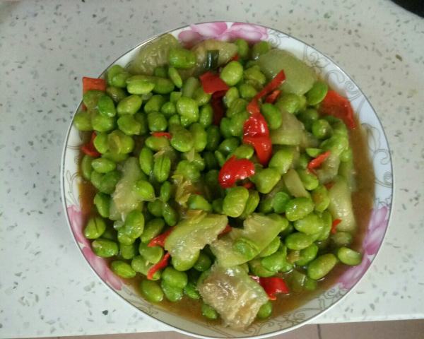 青豆烧丝瓜