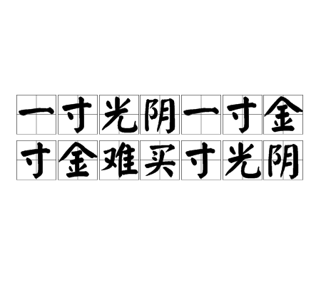 一寸光阴一寸金寸金难买寸光阴