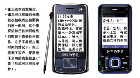 使用手机正常发出一条短信后,手机会立即显示
