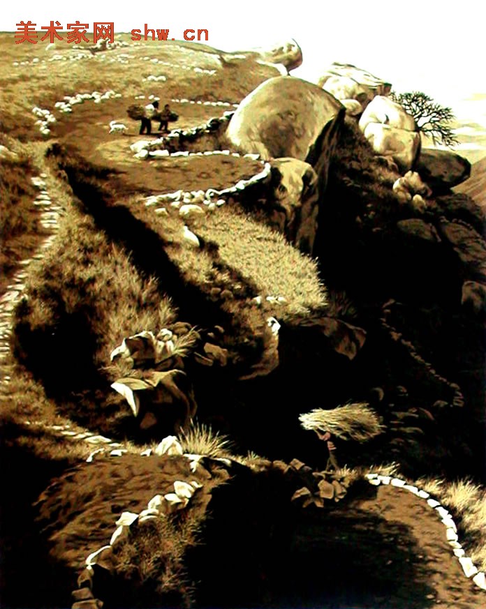 绝版油印套色木刻版画