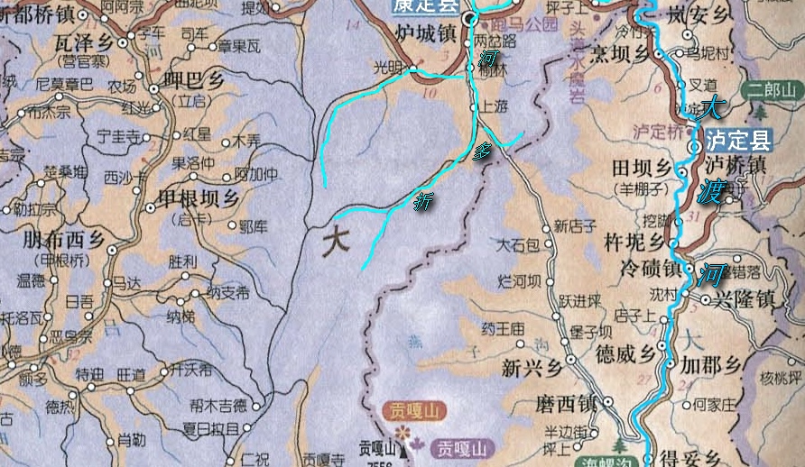 p>康定河,在古籍记载中,名称各异,有'炉河"打箭炉河(缘于康定市旧