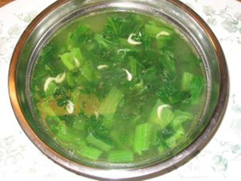 津菜肉片虾米汤