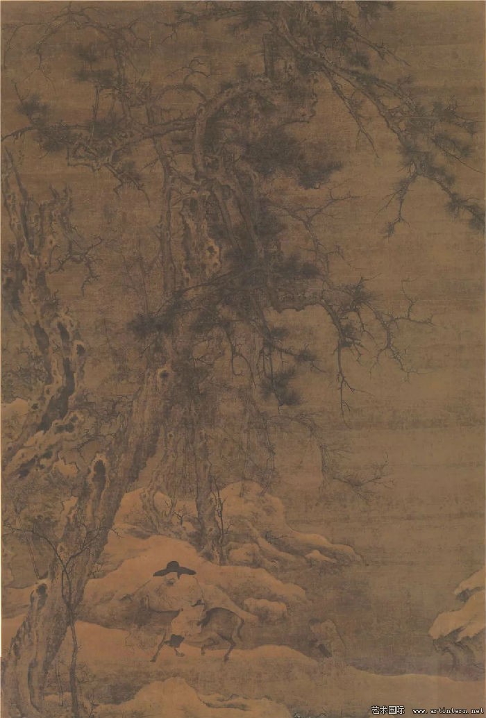 寒林骑驴图