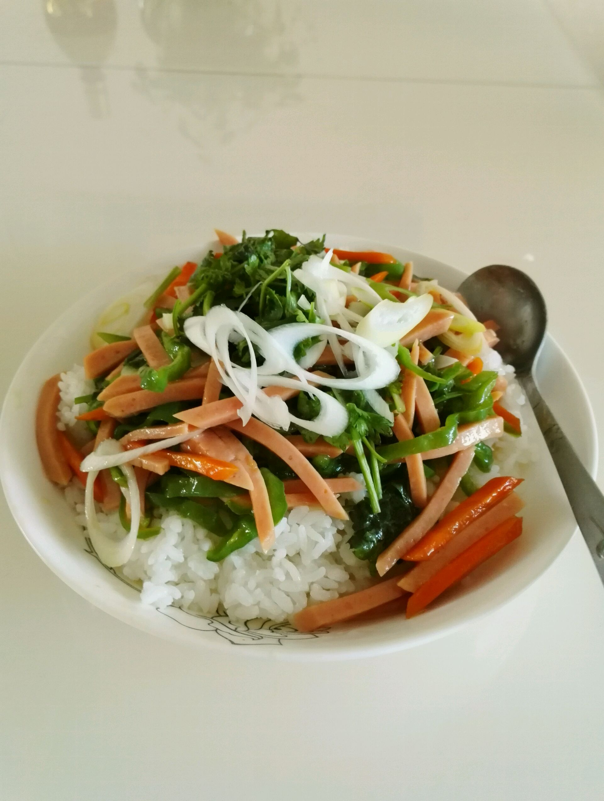 青椒火腿盖饭
