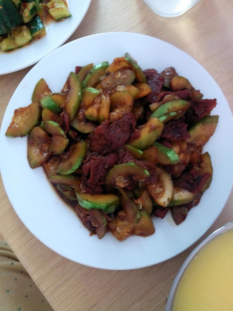 西葫芦烧肉片