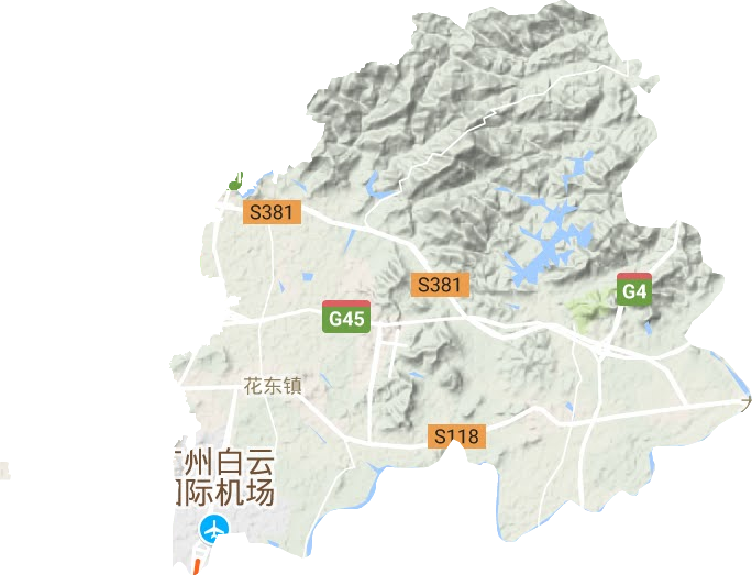 北部群山与梯面镇相连,东毗从化市太平镇,是花都区行政区域最大的镇