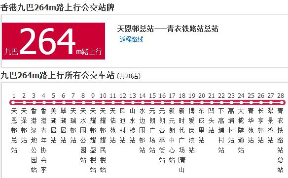 香港公交九巴264m路