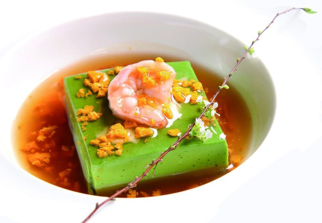 鲜虾豆腐翡翠汤