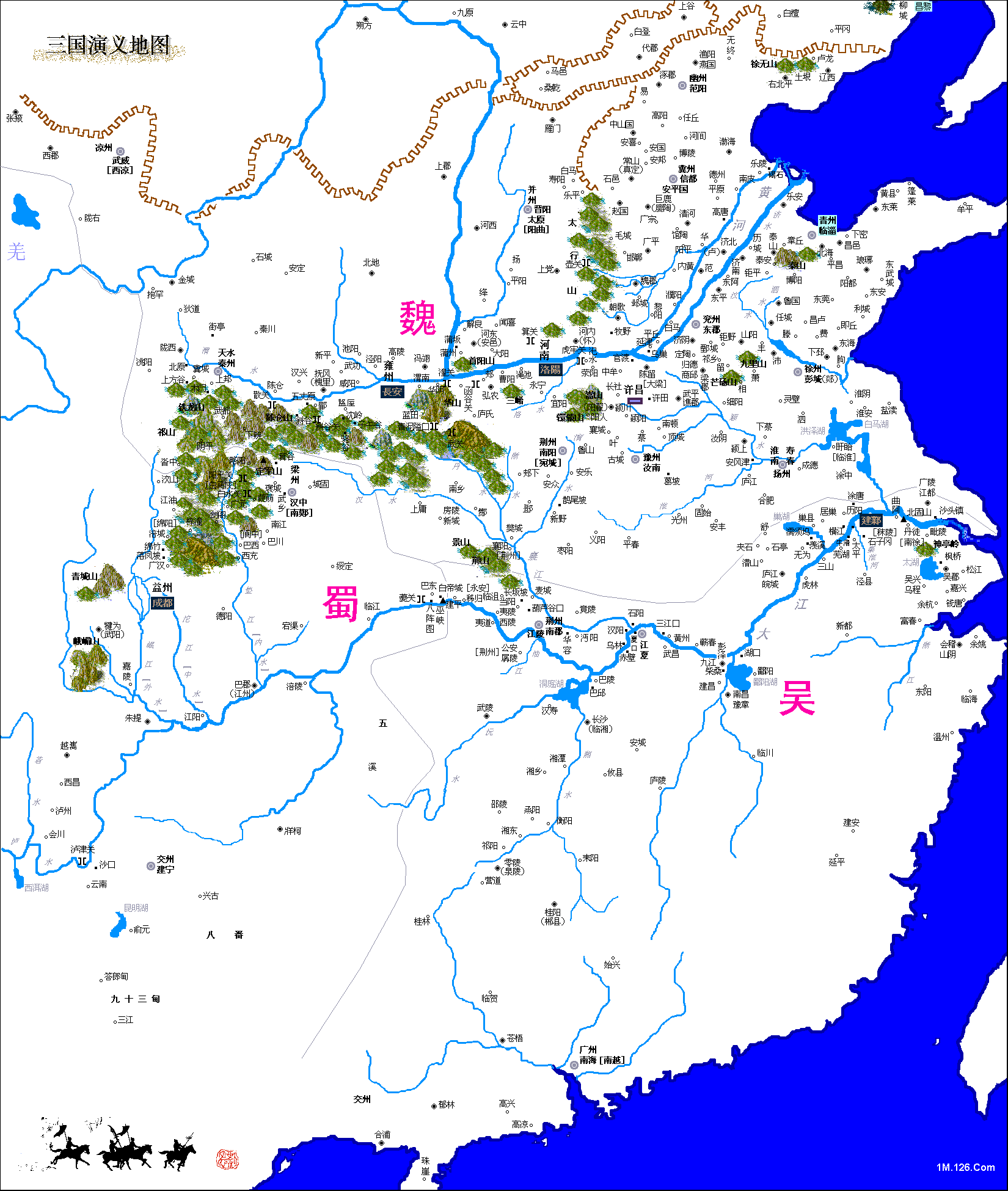 三国时代图,一幅描绘三国时期的地图.