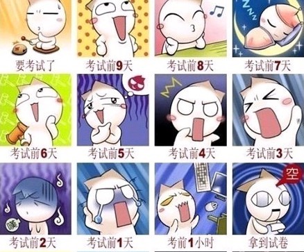 p>考试表情图是以头像表情的形式反映了不同类型的学生考前考后的状态