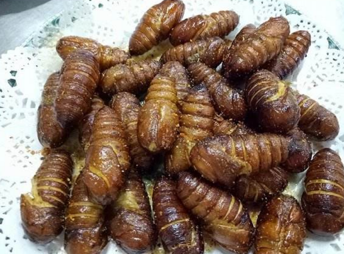 蚕蛹油炸