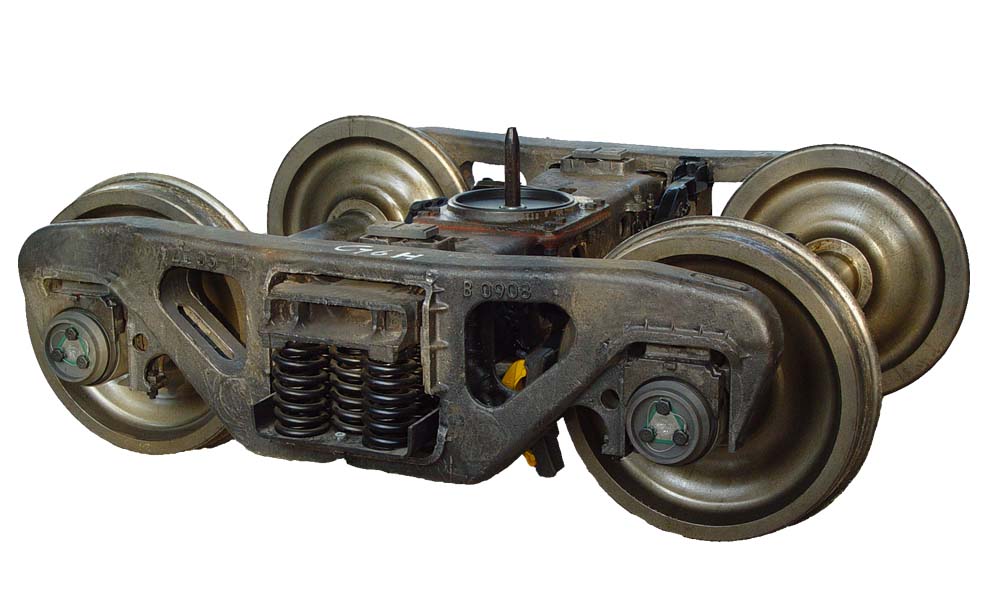  p>k5转向架是在转k4基础上研制的25t轴重摆动式转向架,属于铸钢三