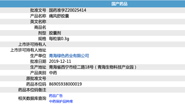 二十六味痛风舒胶囊