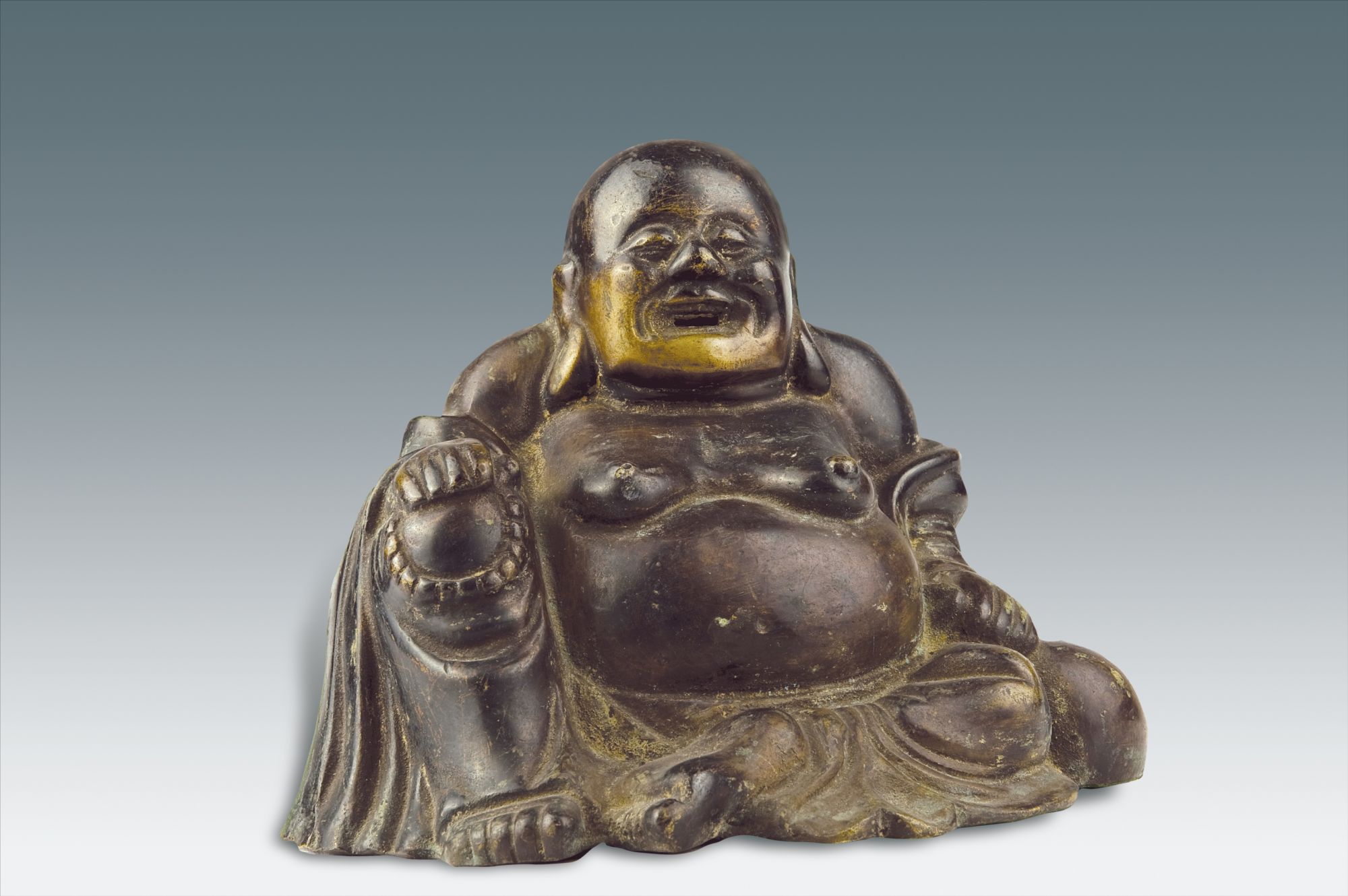 清代铜鎏金弥勒佛像