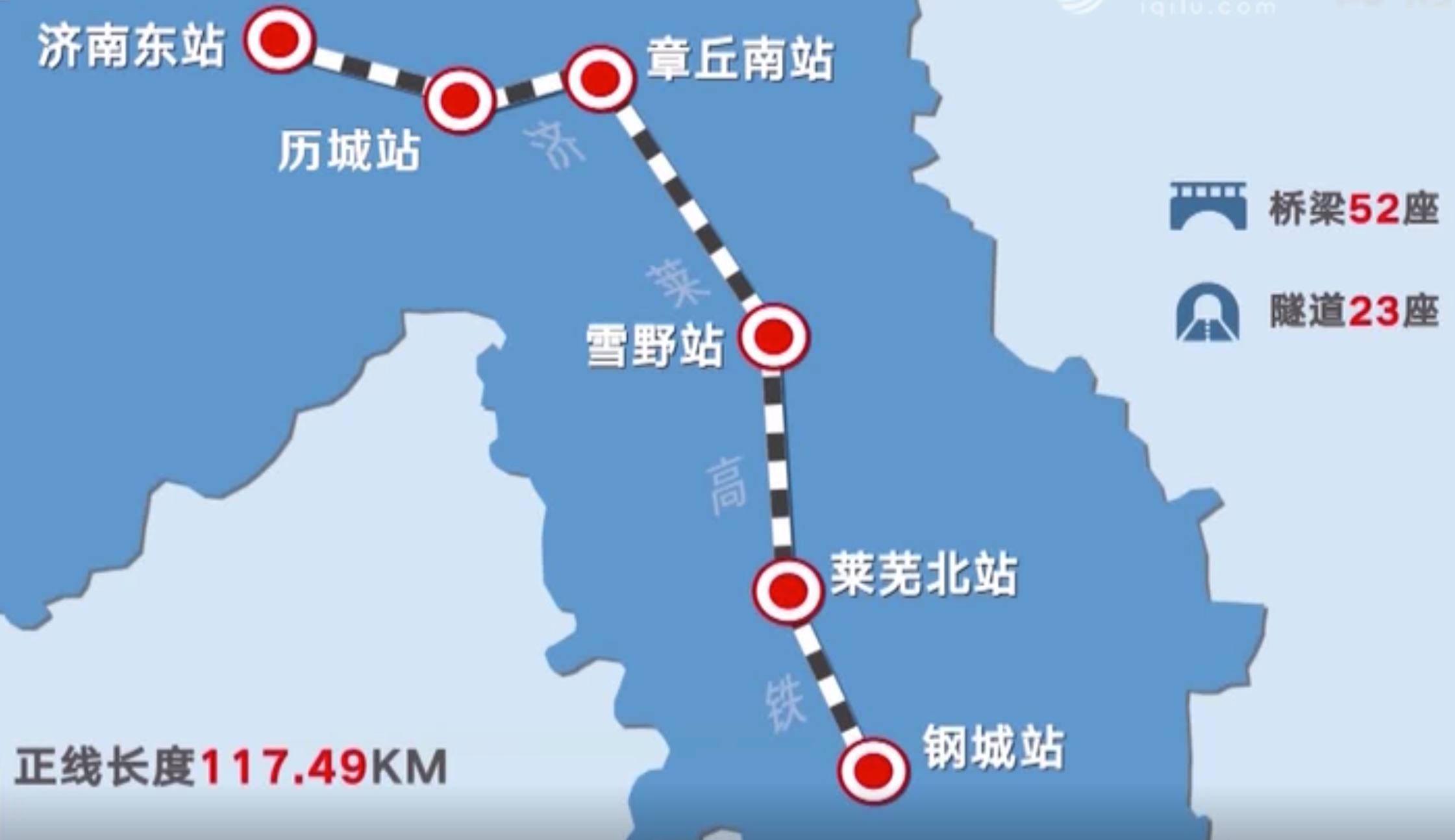  p>济莱高速铁路(jinan-laiwu high-speed railway),简称济莱高铁,是