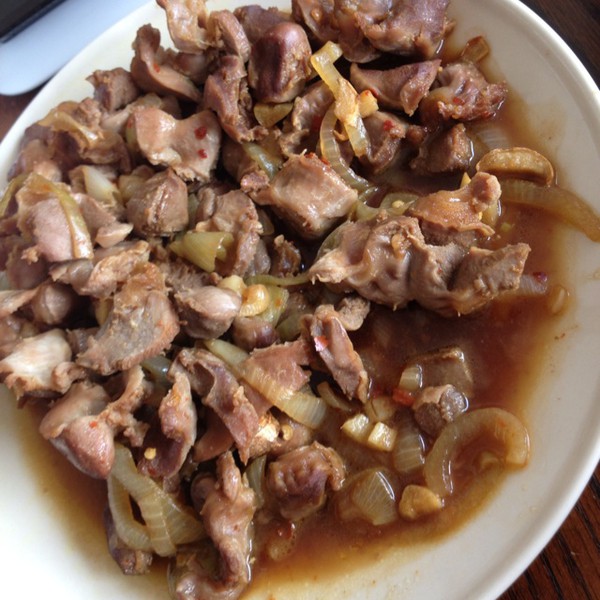 孜然洋葱炒鸡胗