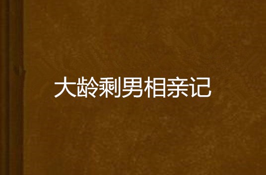 大龄剩男相亲记