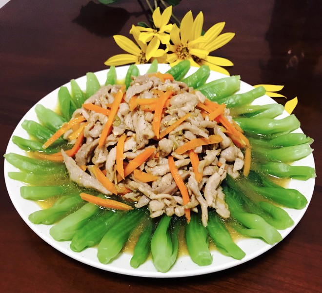 油菜炒肉丝