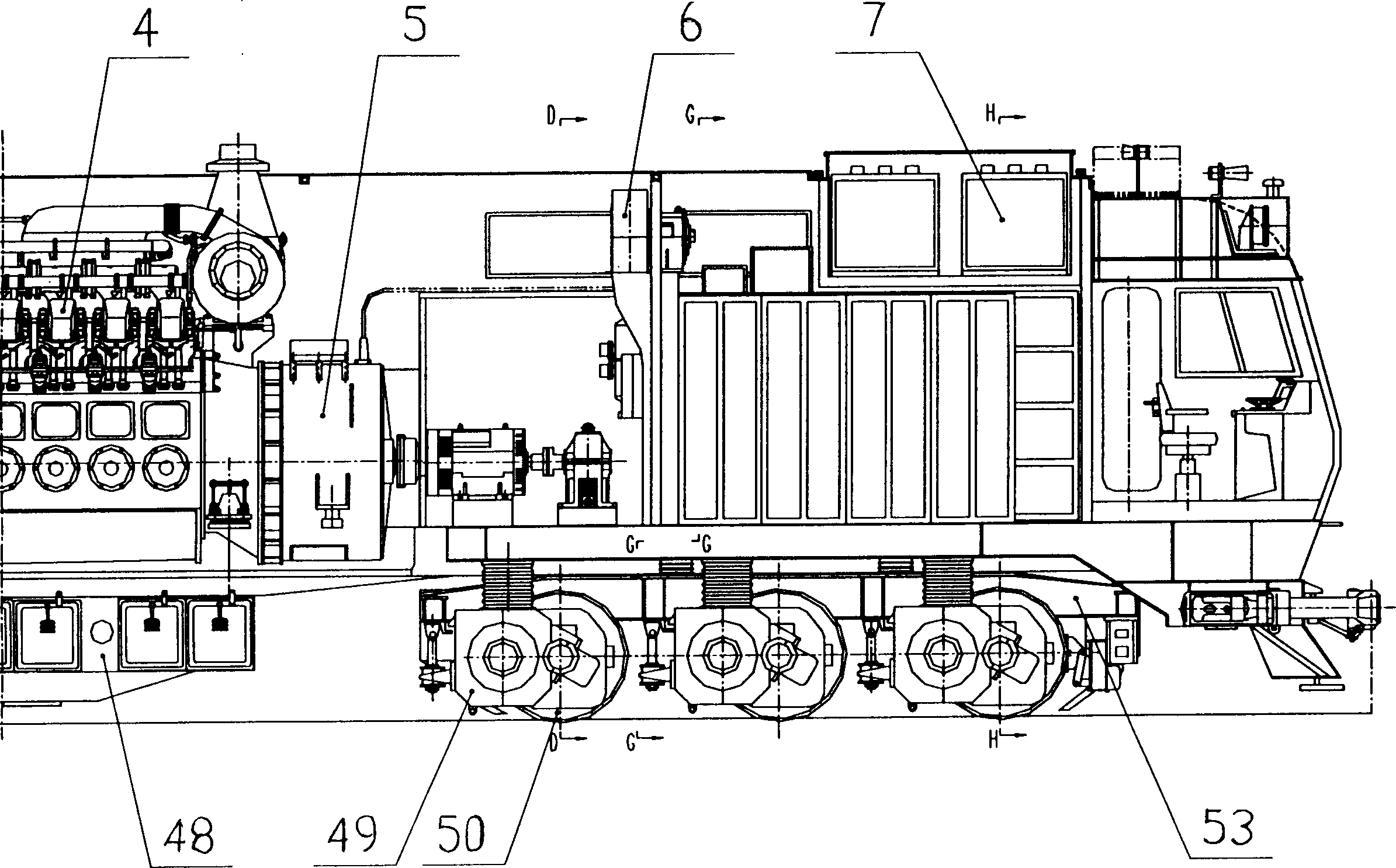 低轴重大功率交流传动货运内燃机车