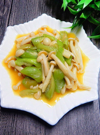 清炒丝瓜白玉菇