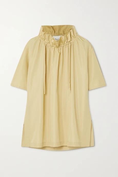 缩褶塔夫绸女衫