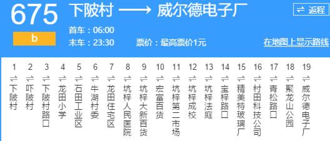 深圳公交b675路是深圳的一条公交线路,隶属