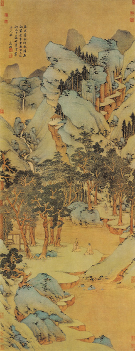  p>《明文征明春深高树图》是明朝画家文征明创作的绘画作品.