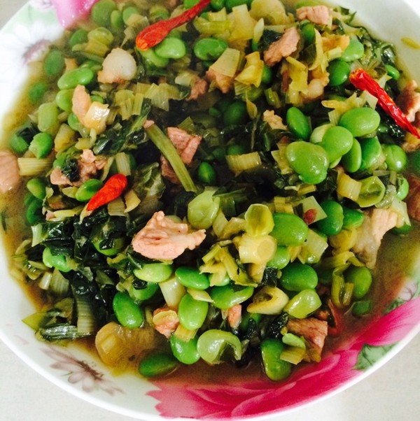 咸菜肉丝毛豆