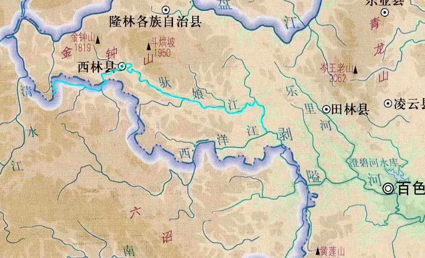 >段支流 a href="#" data-lemmaid="1597623">郁江 /a>的源头河段名称