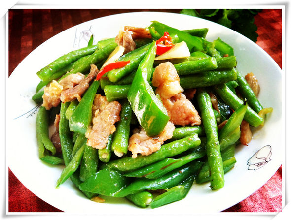 青椒炒豇豆
