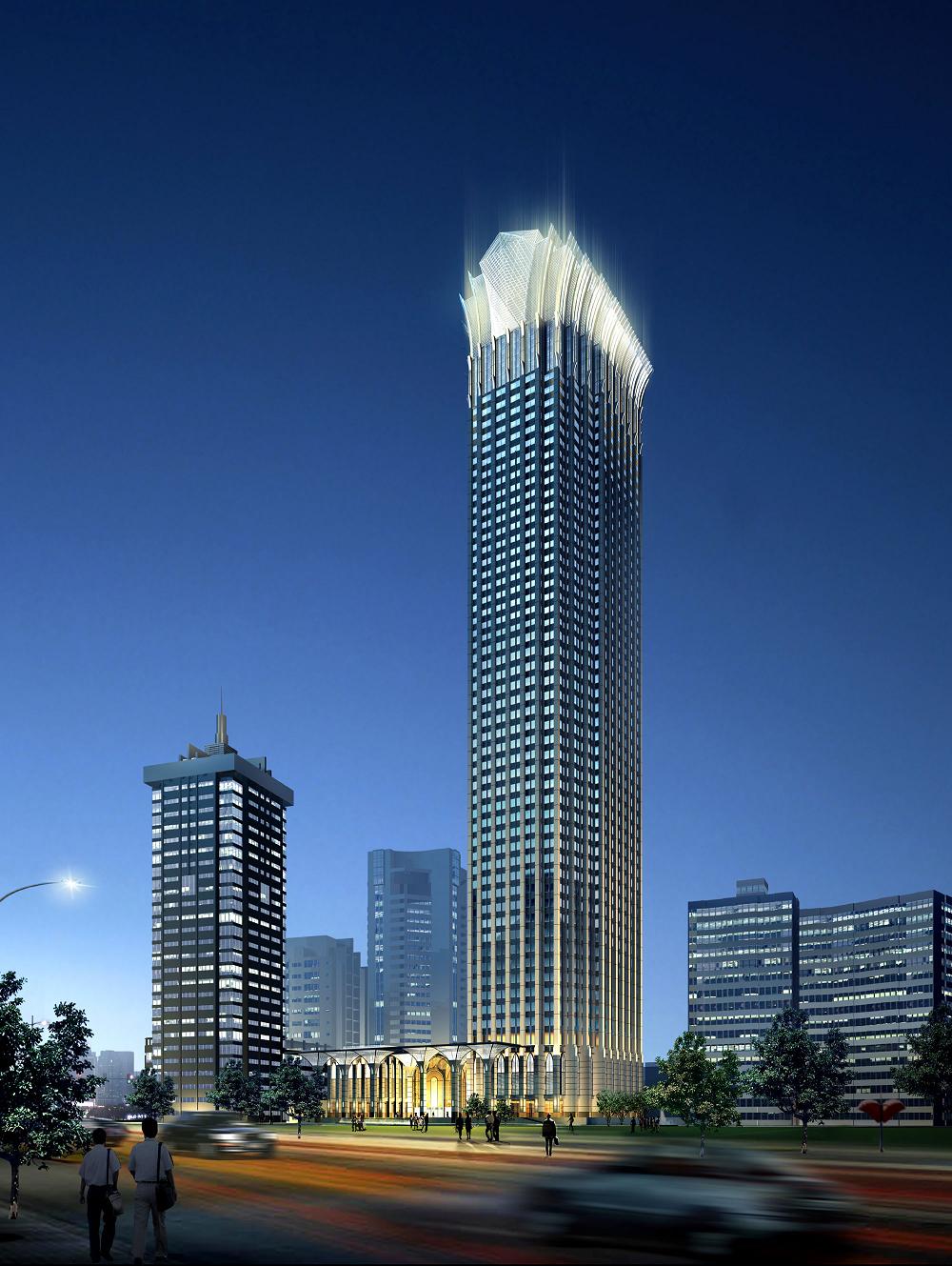 名义楼层共68层,其中6至33层为甲级写字楼,36层开始为酒店客房,总