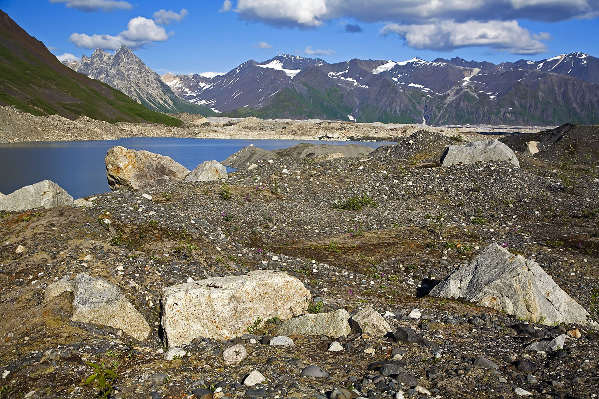 作用在冰川末端的一定位置连续进行,逐渐加厚增高,常形成弧状冰碛堤