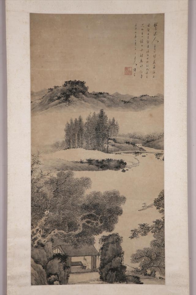 清张崟仿梅道人山水图轴