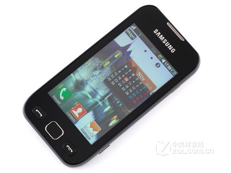  p>三星s5330传统直板全触控外形,简约内敛.重量为117g,尺寸为109.