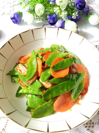 荷兰豆炒胡萝卜