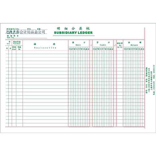 明细分类账簿