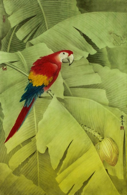 龚雪青,河北省任丘市人,职业画家,别署九墨