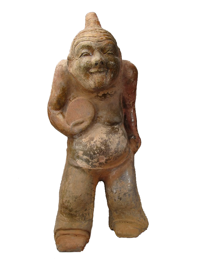 东汉褐色釉立式说唱俑