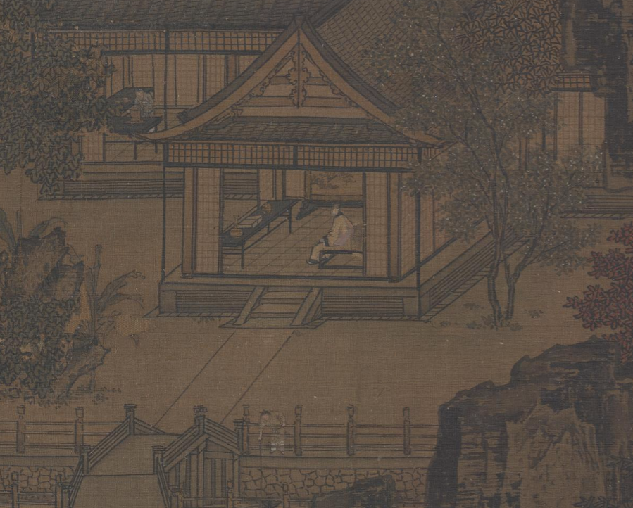 宋刘松年四景山水图