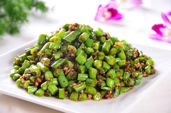 五柳菜肉末四季豆