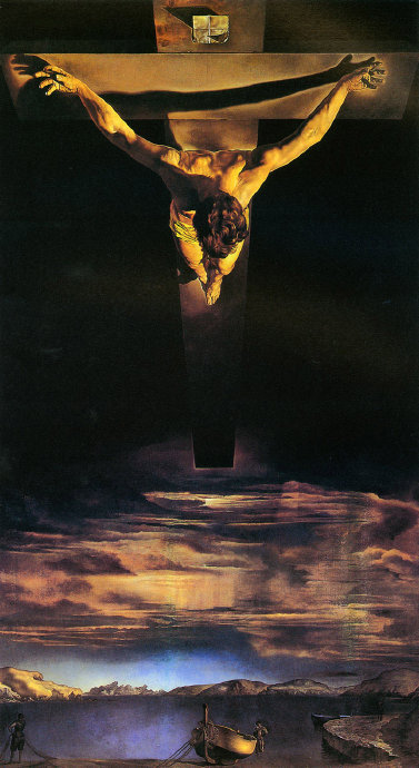 《十字架上的基督》是1951年西班牙画家萨尔瓦多·达利创作的一幅油画