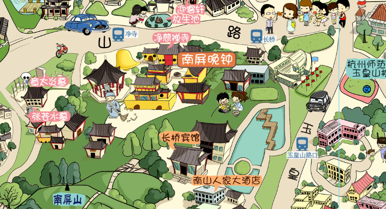 该地图名称为《杭州旅游手绘地图》,是由 a target="_blank" href="